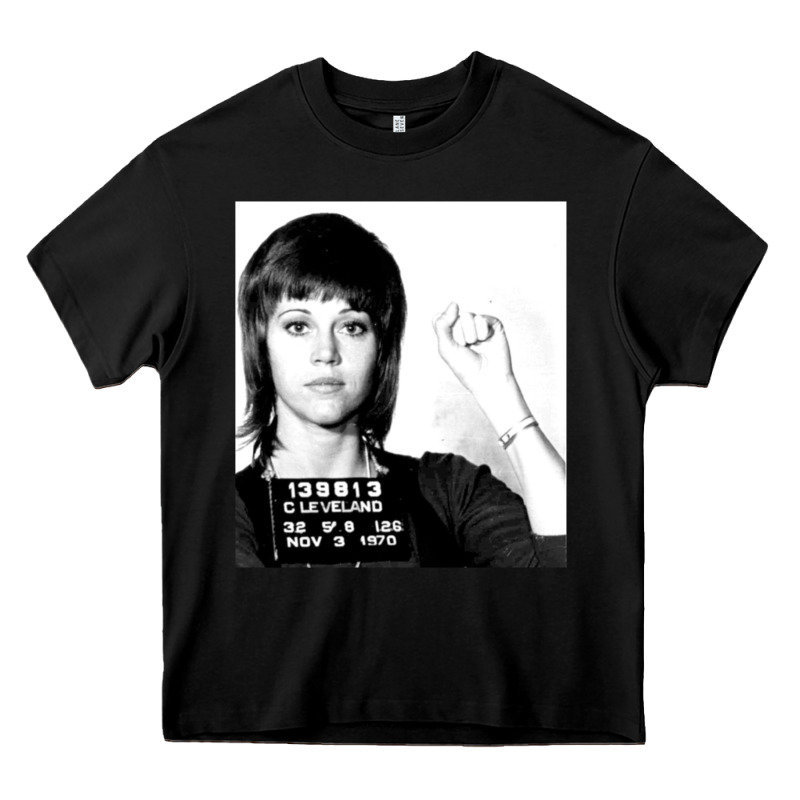 Jane Fonda Mugshot Gift Heavy Core Tee by Craftify | Teevron