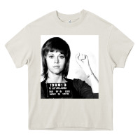 Cream Jane Fonda Mugshot GIFT Heavy Core Tee - Craftify