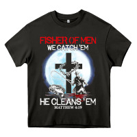 Asphalt fisher of men we catch  em he cleans  em matthew 4 19 Heavy Core Tee - Craftify