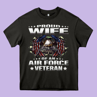 Proud Wife Of An Air Force Veteran Military Vet Spouse Gifts Premium M Heavy Core Tee Designed By Craftify