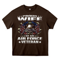 Chocolate Brown proud wife of an air force veteran military vet spouse gifts premium m Heavy Core Tee - Craftify