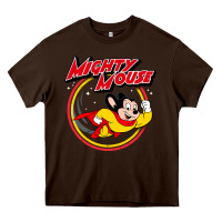 Chocolate Brown the mighty mouse Heavy Core Tee - InspiraDesign