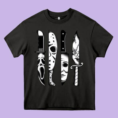 Knives Horror Movie Friday Halloween Horror Goth Evil T Shirt Heavy Core Tee Designed By Inspiradesign