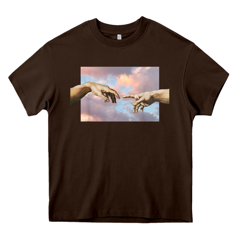 Creation Of Adam Hands Aesthetic T Shirt Heavy Core Tee by InspiraDesign | Teevron