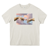 Cream creation of adam hands aesthetic t shirt Heavy Core Tee - InspiraDesign
