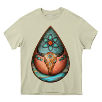 Mossy teardrop tooled leather bullskull earrings Heavy Core Tee - Jasminsmagicworld