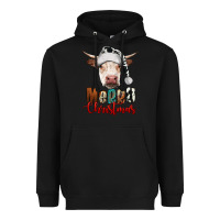 Black merry christmas hereford cow Heavyweight Hoodie - RanaPortraitStore