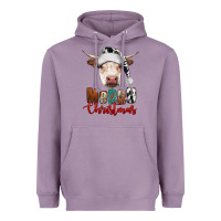 Lavender merry christmas hereford cow Heavyweight Hoodie - RanaPortraitStore