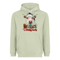 Matcha merry christmas hereford cow Heavyweight Hoodie - RanaPortraitStore