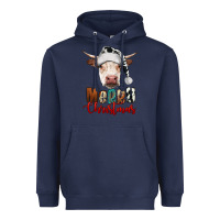 Navy merry christmas hereford cow Heavyweight Hoodie - RanaPortraitStore