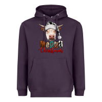 Merry Christmas Hereford Cow Heavyweight Hoodie | Teevron
