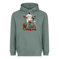 Sage merry christmas hereford cow Heavyweight Hoodie - RanaPortraitStore