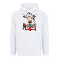 White merry christmas hereford cow Heavyweight Hoodie - RanaPortraitStore