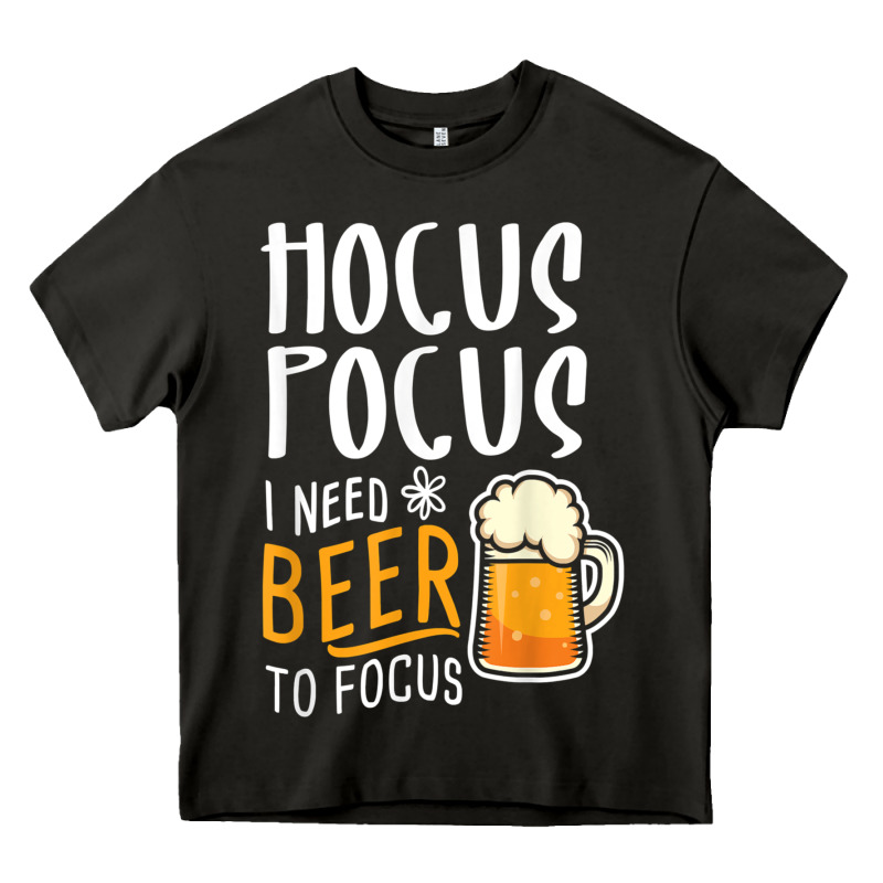 Hocus Pocus I Need Beer To Focus Funny Halloween Witch 1 Heavy Core Tee by InspiraDesign | Teevron