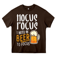 Chocolate Brown Hocus Pocus I Need Beer To Focus Funny Halloween Witch 1 Heavy Core Tee - InspiraDesign