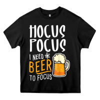 Black Hocus Pocus I Need Beer To Focus Funny Halloween Witch 1 Heavy Core Tee - InspiraDesign