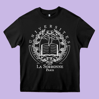 Universite Paris La Sorbonne Heavy Core Tee Designed By Inspiradesign