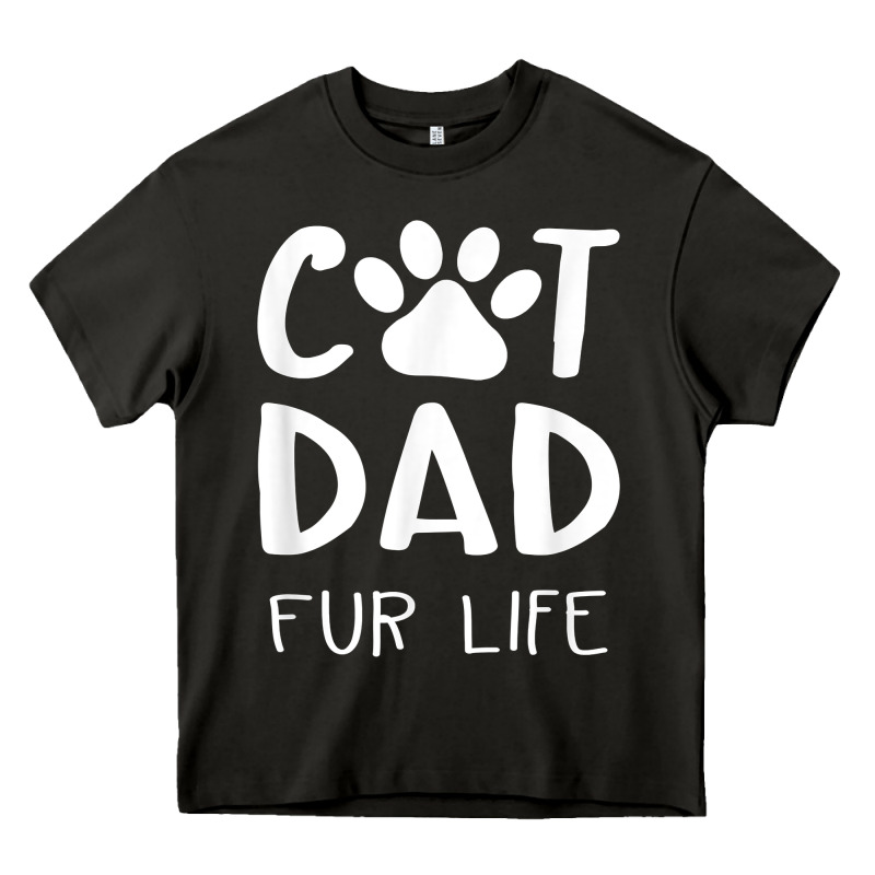 Funny Cat Dad Fathers Day Gift Shirt Fur Life Cat Tee Heavy Core Tee by InspiraDesign | Teevron