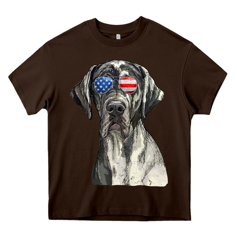 Great Dane Sunglasses American Usa Flag 4th Of July Fourth T Shirt Heavy Core Tee by InspiraDesign | Teevron