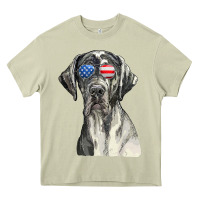 Mossy great dane sunglasses american usa flag 4th of july fourth t shirt Heavy Core Tee - InspiraDesign