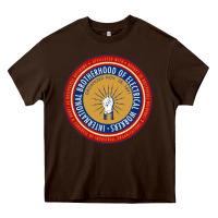 Chocolate Brown IBEW electrician Heavy Core Tee - InspiraDesign