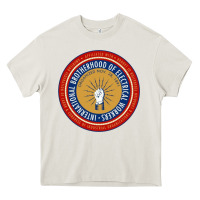 Cream IBEW electrician Heavy Core Tee - InspiraDesign