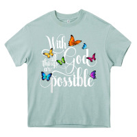 Arona With God All Things Are Possible  Religious Butterfly Art Heavy Core Tee - InspiraDesign