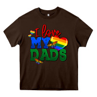 Chocolate Brown I love my dads Heavy Core Tee - FaDigitalArtStudio