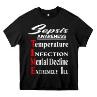 Black Sepsis Awareness  Know Sepsis Signs  Sepsis Surviv Heavy Core Tee - InspiraDesign