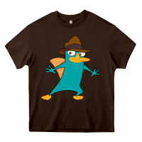 Chocolate Brown Perry The Platypus Heavy Core Tee - InspiraDesign