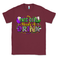Burgundy This girl needs a drink Classic Tee - FaDigitalArtStudio