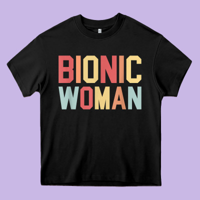 Bionic Woman Injury Accident Broken Hip Leg Arm Surgery T Shirt Heavy Core Tee Designed By Inspiradesign