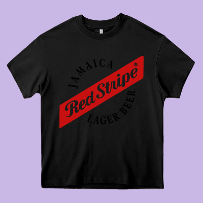 Jamaica Red Stripe Lager Beer Heavy Core Tee Designed By Inspiradesign