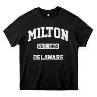 Black milton delaware de vintage state athletic style t shirt Heavy Core Tee - InspiraDesign
