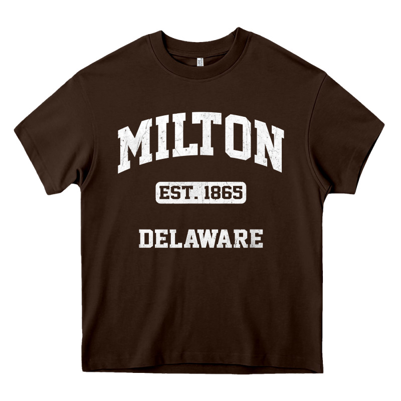 Milton Delaware De Vintage State Athletic Style T Shirt Heavy Core Tee by InspiraDesign | Teevron