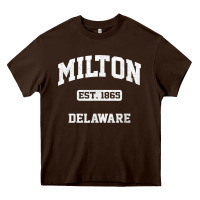 Chocolate Brown milton delaware de vintage state athletic style t shirt Heavy Core Tee - InspiraDesign