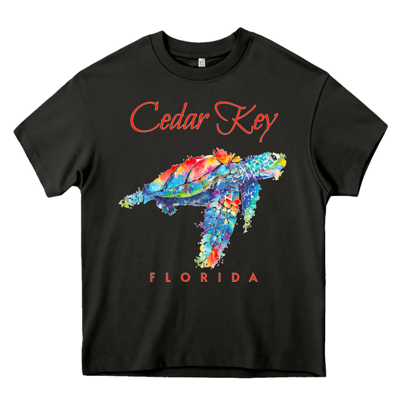 Cedar Key Florida Watercolor Sea Turtle Sweatshirt Heavy Core Tee by InspiraDesign | Teevron