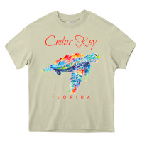 Mossy Cedar Key Florida Watercolor Sea Turtle Sweatshirt Heavy Core Tee - InspiraDesign