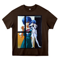 Chocolate Brown Neon Genesis Evangelion Rei Ayanami Heavy Core Tee - InspiraDesign