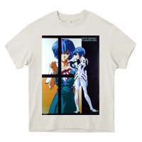 Cream Neon Genesis Evangelion Rei Ayanami Heavy Core Tee - InspiraDesign