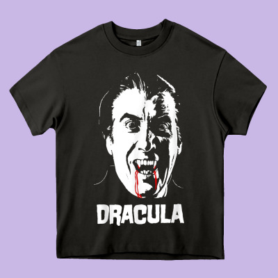 Dracula Vampire Classic Horror Flick White T Shirt Heavy Core Tee Designed By Inspiradesign