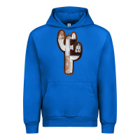 Cobalt Leather Cowhide Cactus Urban Hoodie - RanaPortraitStore