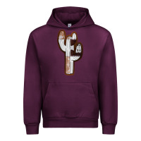 Mauve Wine Leather Cowhide Cactus Urban Hoodie - RanaPortraitStore