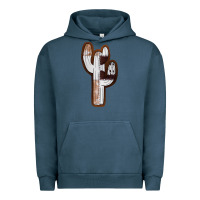 Pigment Midnight Navy Leather Cowhide Cactus Urban Hoodie - RanaPortraitStore