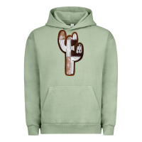 Pigment Oil Green Leather Cowhide Cactus Urban Hoodie - RanaPortraitStore