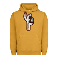 Pigment Peanut Butter Leather Cowhide Cactus Urban Hoodie - RanaPortraitStore
