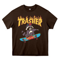 Chocolate Brown trasher Heavy Core Tee - InspiraDesign