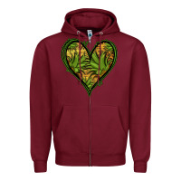 Burgundy pineapple heart Zipper Hoodie - Jasminsmagicworld