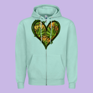 Pineapple Heart Zipper Hoodie Designed By Jasminsmagicworld