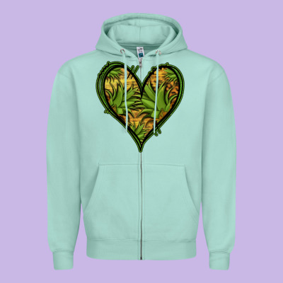 Pineapple Heart Zipper Hoodie Designed By Jasminsmagicworld